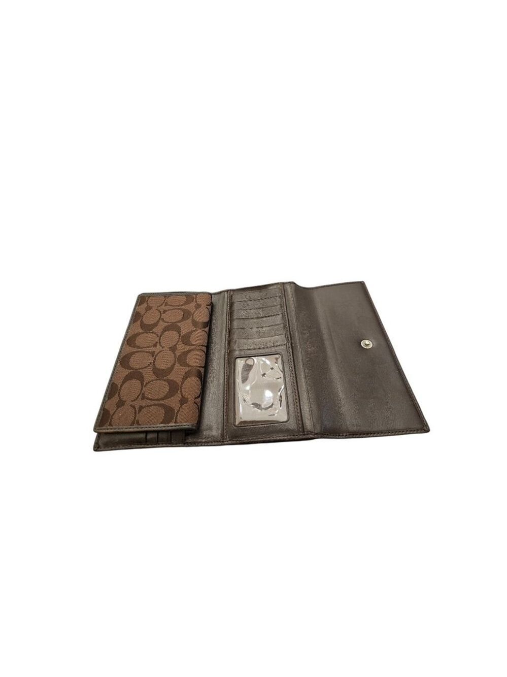 Coach Brown Signature Canvas Wallet One Size - Picture 6 of 14